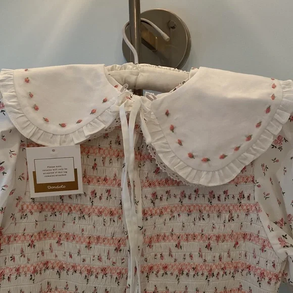 Dondolo + Gunner & Lux Lovely Rose Dress NWT 3 collars Size M - Picture 5 of 9